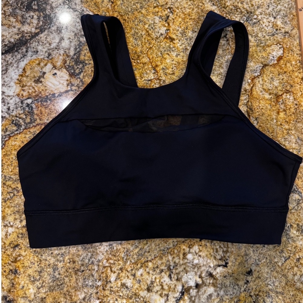 Lululemon All Sport Bra III Black Mesh Strappy V-Back Size 10 W7L71S